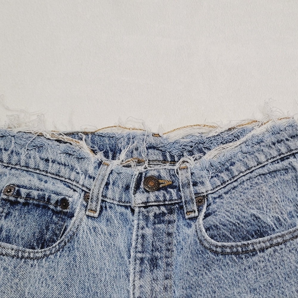 80s Levi's Vintage Distressed Acid Wash Slim Fit High Waist Ribcage Denim Jeans - Picture 9 of 15